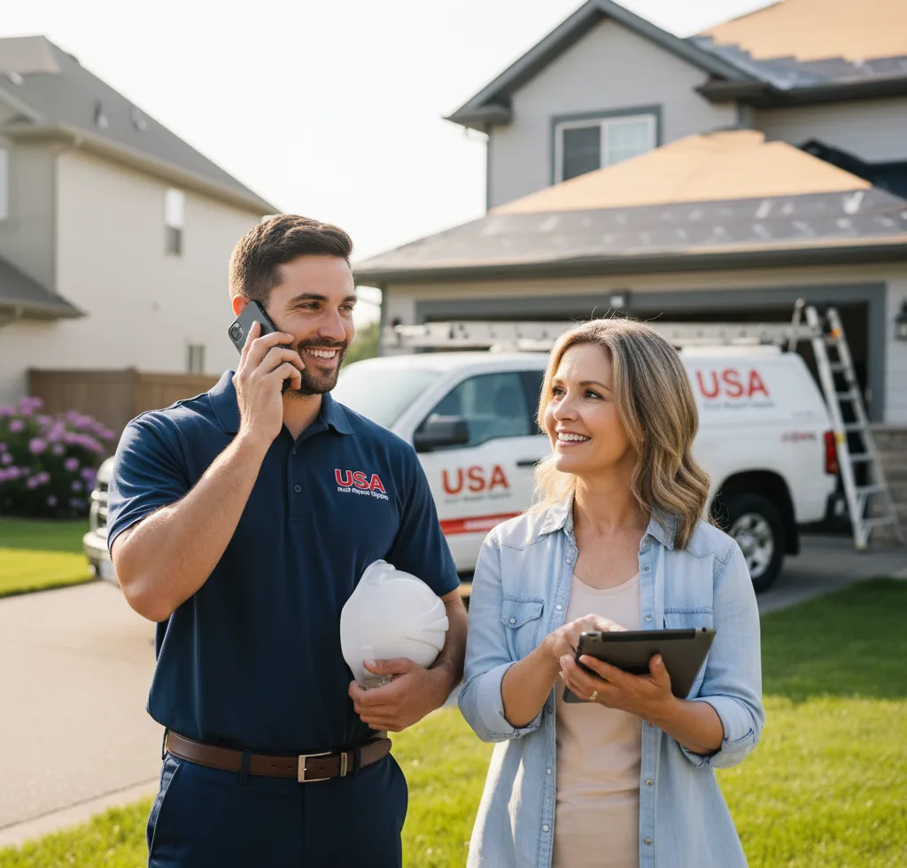 USA Roof Repair Experts customer support in Arbuckle